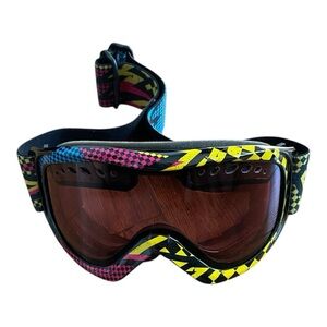 Colorful Ski Goggles with Patterned Strap